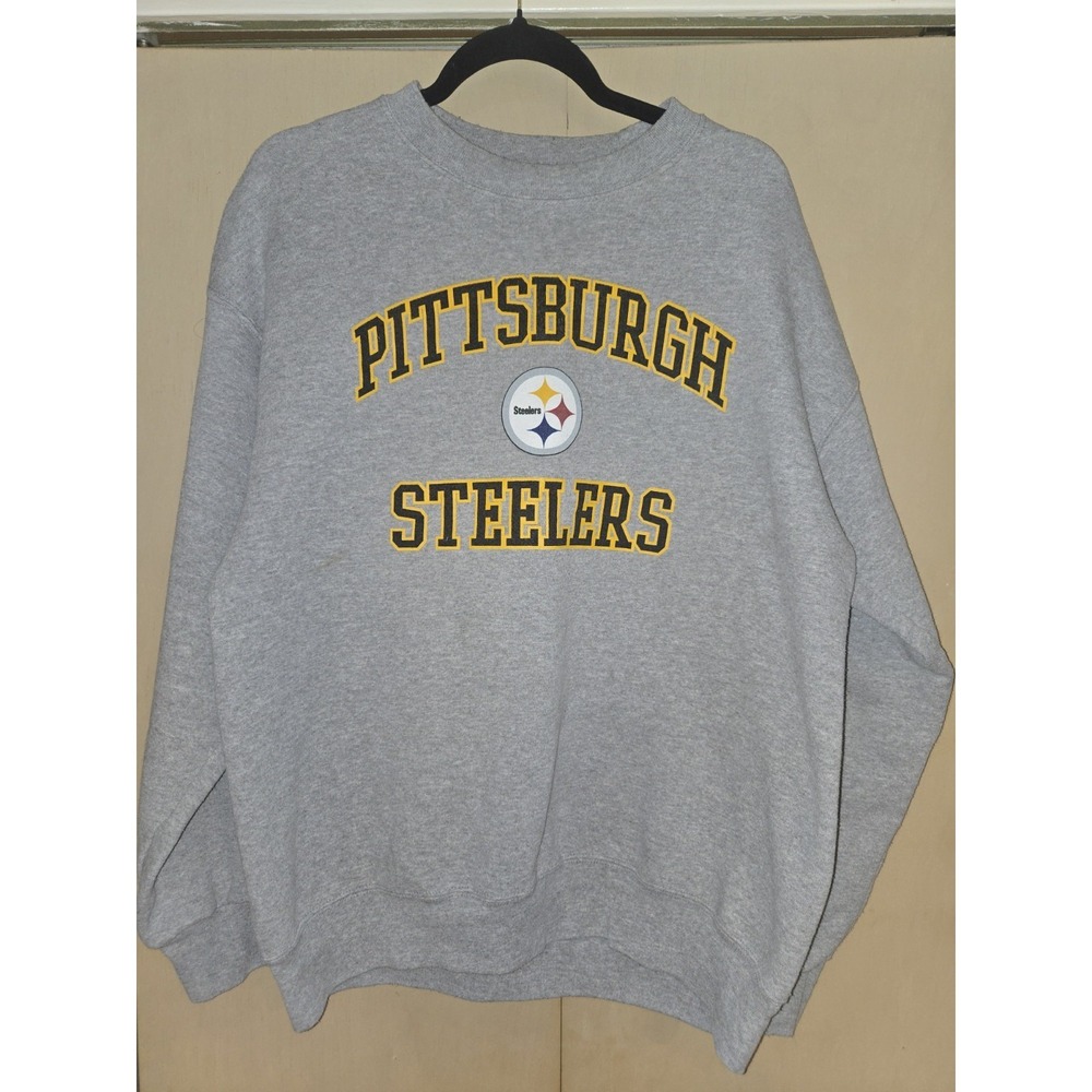 Pittsburgh Steelers NFL Team Apparel Crewneck Sweatshirt Gray Size XLWorth... - Picture 1 of 8
